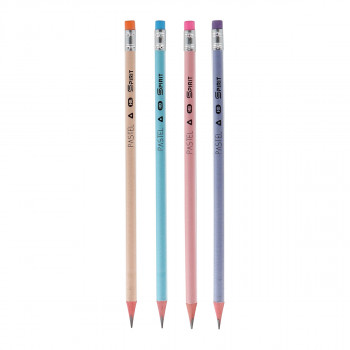 Wooden Pencils with Eraser ''Pastel'', 1/1 