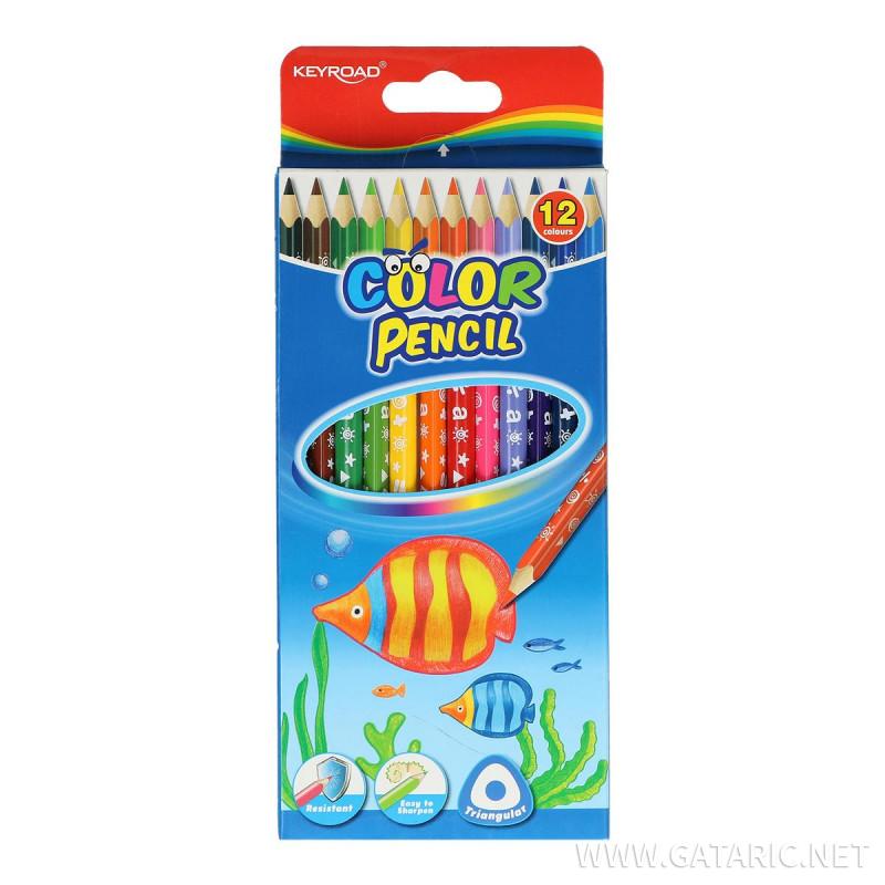Wooden color pencils ''Trio'', 12pcs color