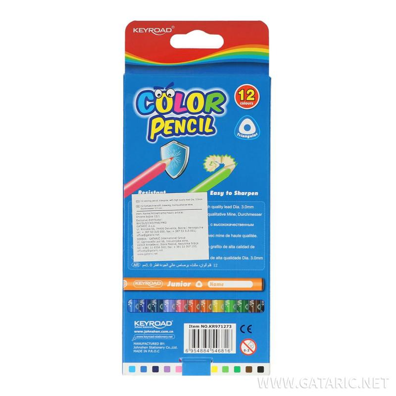 Wooden color pencils ''Trio'', 12pcs color