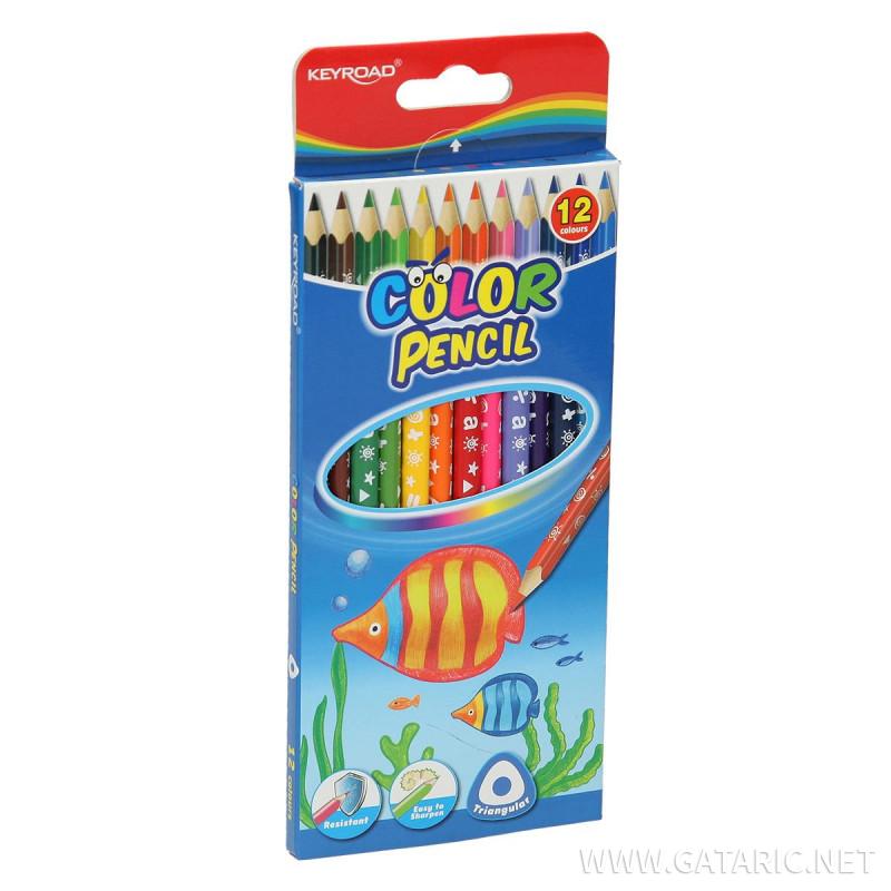 Wooden color pencils ''Trio'', 12pcs color