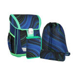 School bag set ''BLUE STRIPES'' COOL 4-Pcs (Metal buckle) 