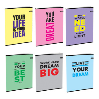 School Notebook A4 “Inspiration” Soft cover, Squared, 52 Sheets 