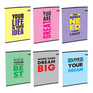 School Notebook A5 “Inspiration” Soft cover, Squared, 52 Sheets 