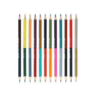 Wooden color pencils ''DUO'', 12+12 
