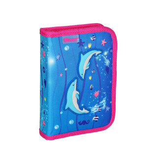 Pencil case 3D ''DOLPHINS'', 1-Zipper, 28-pcs