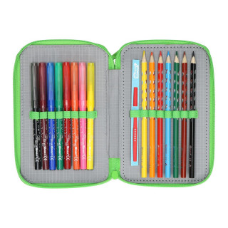 Pencil case ''FOOTBALL GOAL'', 2-Zipper, 28-pcs 