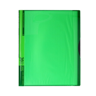 Display Book with 20 Pockets, PP A4, Neon green