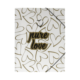 Elastic File ''Love Heart''A4, with 3 flap 