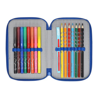 Pencil case 3D ''FOOTBALL GOAL'', 3-Zipper, 28-pcs 