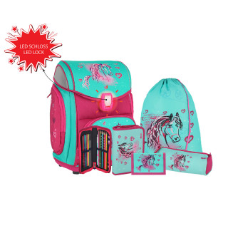 School bag set ''HORSE''MAXX 5-Pcs (LED buckle)
