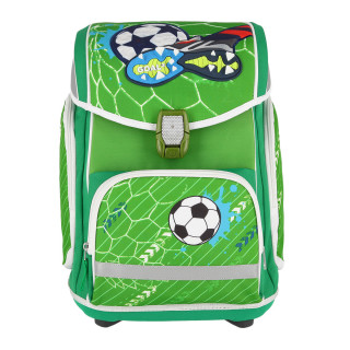 School bag set ''FOOTBALL GREEN'' MAXX 5-Pcs (LED buckle) 