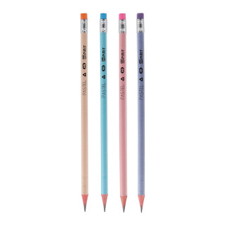 Wooden Pencils with Eraser ''Pastel'', 72/1 