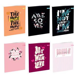 School Notebook A4, Soft cover, Lines, Quotes II, 52 Sheets