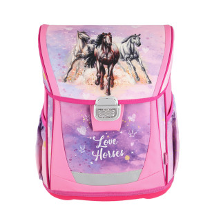 School bag set ''LOVE HORSE'' COOL 4-Pcs (Metal buckle) 