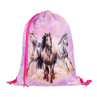 School bag set ''LOVE HORSE'' COOL 4-Pcs (Metal buckle) 