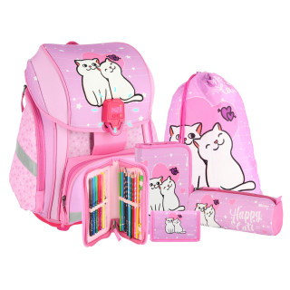 Torba set ''HAPPY CATS'' SMART PREMIUM 5-delova (LED kopča) 