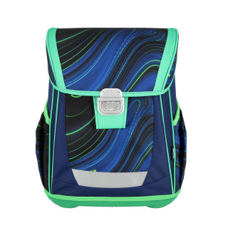School bag set ''BLUE STRIPES'' COOL 4-Pcs (Metal buckle) 