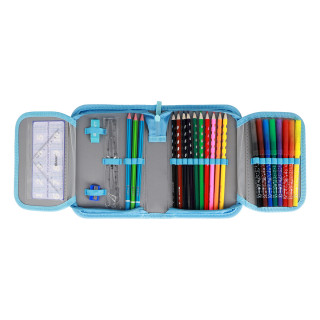 TTS Pencil case ''ABS Blue Stripe'', 1-Zipper, 28-pcs