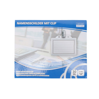 Name Badge With Clamp, 90x60mm 