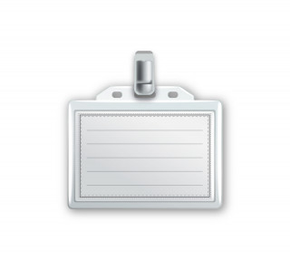 Name Badge With Clamp, 90x60mm 