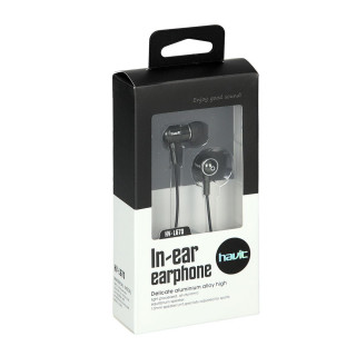 Mini slušalice, metalne, sa mikrofonom L670, crne 
