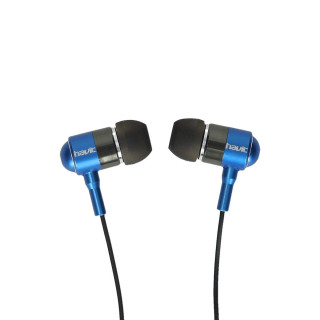 Mini slušalice, metalne, sa mikrofonom L670, crno/plave 