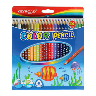 Wooden color pencils, 24 colors