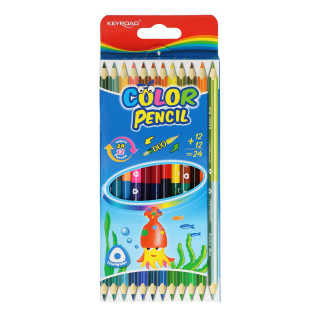Wooden color pencils ''Double'', 12pcs color box