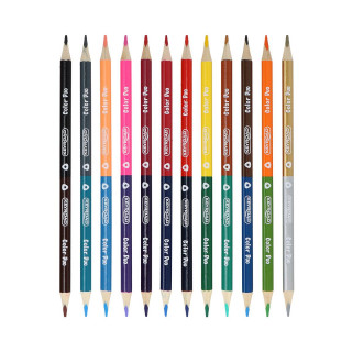 Wooden color pencils ''Double'', 12pcs color box
