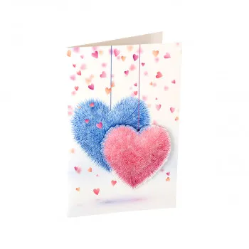 Greeting card 3D ''Two Hearts