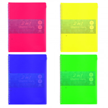 Collegeblock A4 Hardcover-Umschlag Neon 90 Blatt 