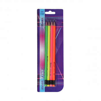 Wooden pencils with eraser ''Fluo round'' 