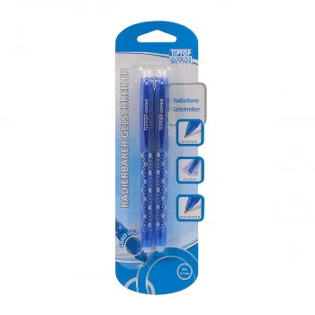 Radierbarer Gelschreiber mit Ersatzmine''X-Pen'' 2/1, Blau 