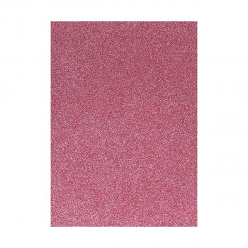 Moosgummi glitzer Selbstklebend 1/1, Dunkelrosa 