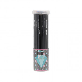 Wooden pencils ''Crystals'', 24pcs in PVC tube 