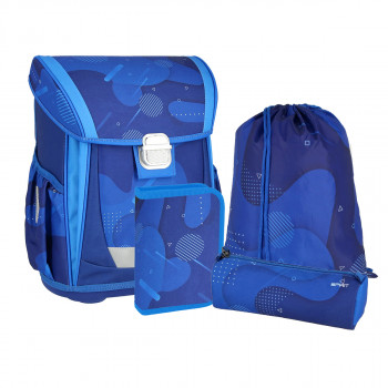 School bag set ''BLUE CLOUD'' COOL 4-Pcs (Metal buckle) 