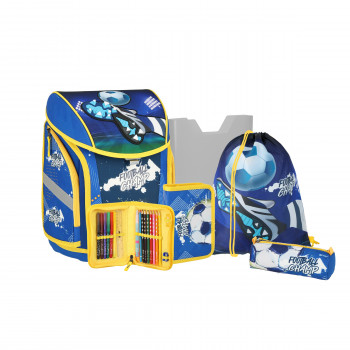 School bag set ''FOOTBALL CHAMPION'' 3D COMO 5-Pcs (Magnetic buckle) 