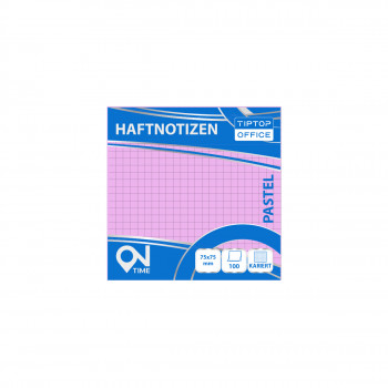 Samolepljivi Blok 75x75mm Karo, Pastel Roza 