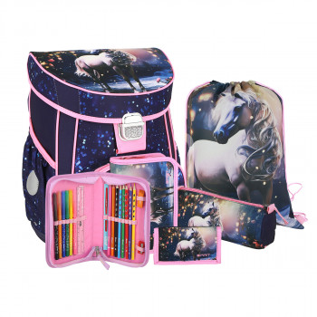 School bag set ''MAGIC HORSE'' VISION + 5-Pcs (Metal buckle) 