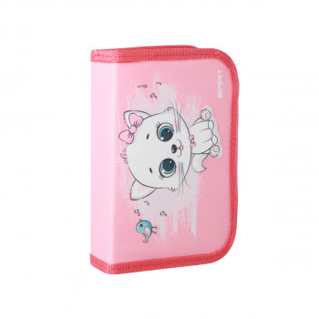 Pencil case ''WHITE CAT'', 1-Zipper, 28-pcs 