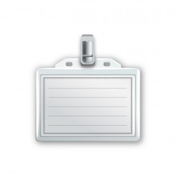 Name Badge With Clamp, 90x60mm 