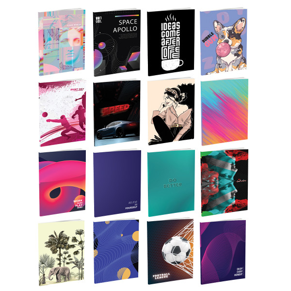 Notebook A4, hard covers, 96 squares sheets 