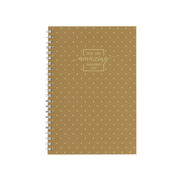 Notebook A5, soft cover, Gold Style, lines, 70 sheets 