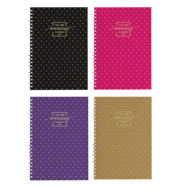 Notebook A5, soft cover, Gold Style, lines, 70 sheets 