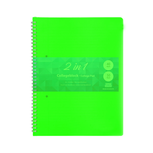 Collegeblock A4 Hardcover-Umschlag Neon 90 Blatt 