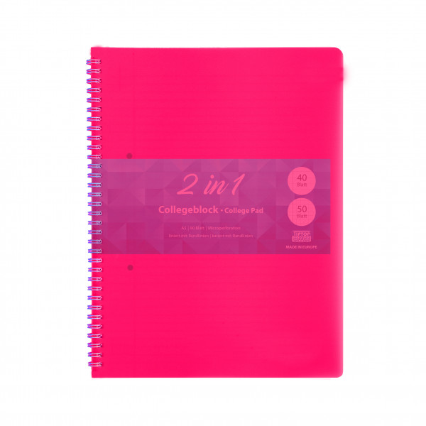 Collegeblock A4 Hardcover-Umschlag Neon 90 Blatt 