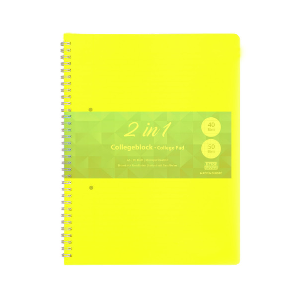 Collegeblock A4 Hardcover-Umschlag Neon 90 Blatt 