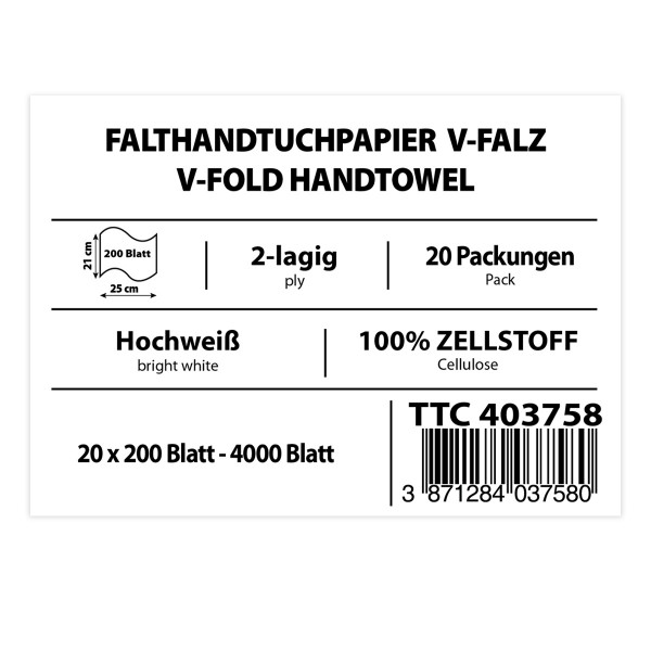 Falthhandtuchpapier V-Falz 
