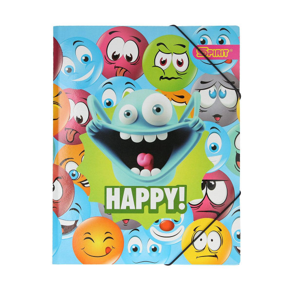 Elastic File '' Happy Smile 1''A4, with 3 flaps 