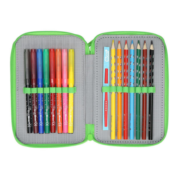 Pencil case ''FOOTBALL GOAL'', 2-Zipper, 28-pcs 